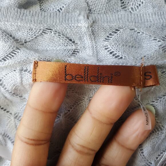 Belldini Lightweight Gray Open Knit Open Cardigan S - Picture 5 of 7